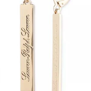 LAUREN RALPH LAUREN Gold-Tone Script Logo Linear Drop Earrings
